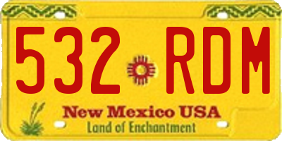 NM license plate 532RDM