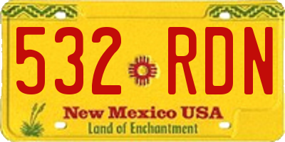 NM license plate 532RDN