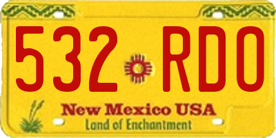 NM license plate 532RDO