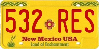 NM license plate 532RES
