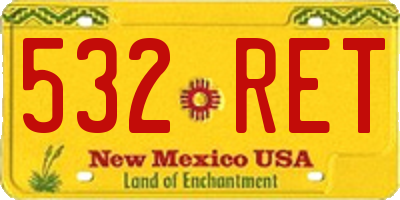 NM license plate 532RET