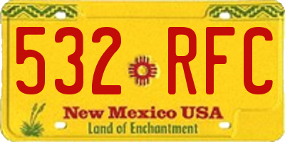 NM license plate 532RFC