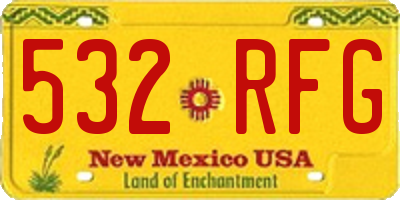 NM license plate 532RFG