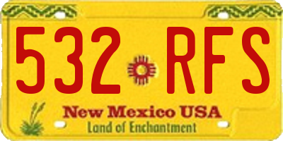 NM license plate 532RFS