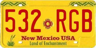 NM license plate 532RGB