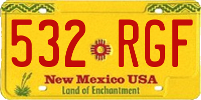 NM license plate 532RGF