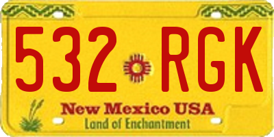 NM license plate 532RGK