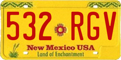 NM license plate 532RGV
