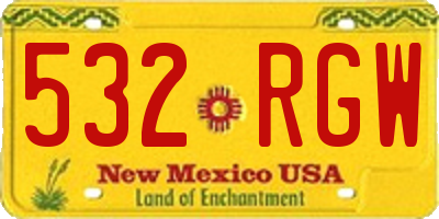 NM license plate 532RGW