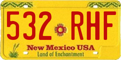 NM license plate 532RHF