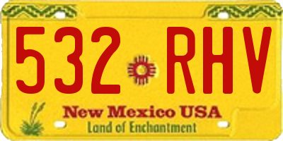 NM license plate 532RHV