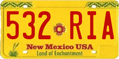 NM license plate 532RIA
