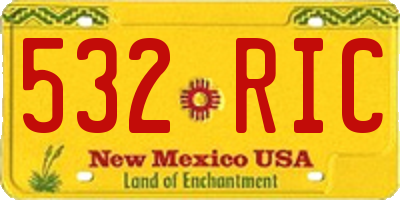 NM license plate 532RIC