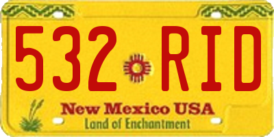 NM license plate 532RID