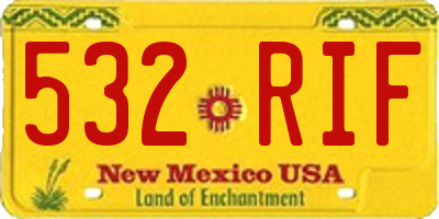 NM license plate 532RIF