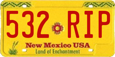 NM license plate 532RIP