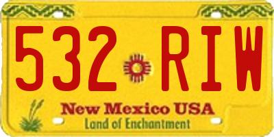 NM license plate 532RIW