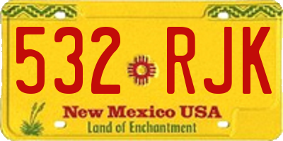 NM license plate 532RJK
