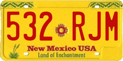 NM license plate 532RJM