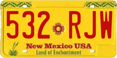 NM license plate 532RJW