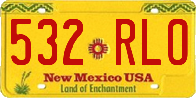 NM license plate 532RLO