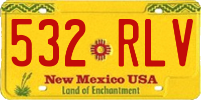 NM license plate 532RLV