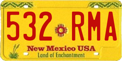NM license plate 532RMA