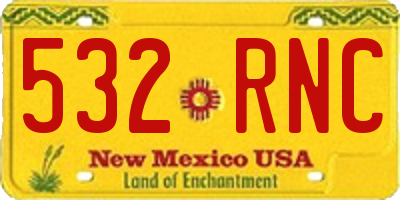 NM license plate 532RNC