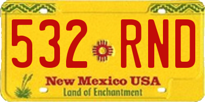 NM license plate 532RND