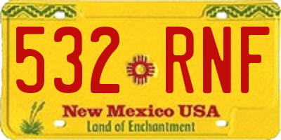 NM license plate 532RNF