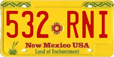 NM license plate 532RNI