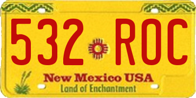 NM license plate 532ROC