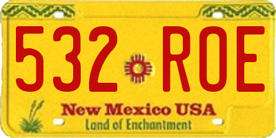 NM license plate 532ROE