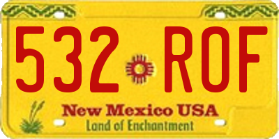 NM license plate 532ROF