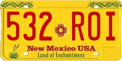 NM license plate 532ROI