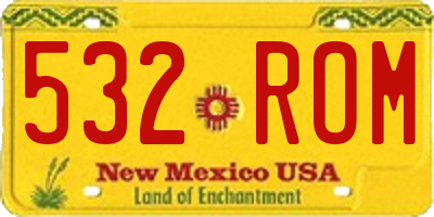 NM license plate 532ROM