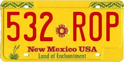 NM license plate 532ROP