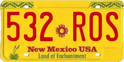 NM license plate 532ROS