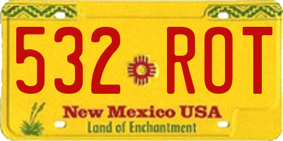 NM license plate 532ROT