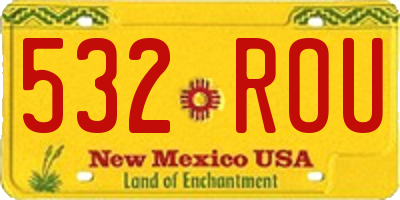 NM license plate 532ROU