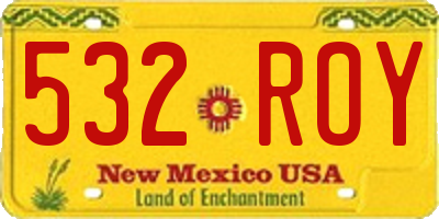 NM license plate 532ROY