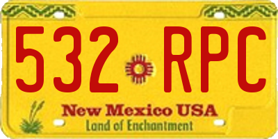 NM license plate 532RPC