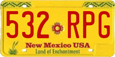 NM license plate 532RPG