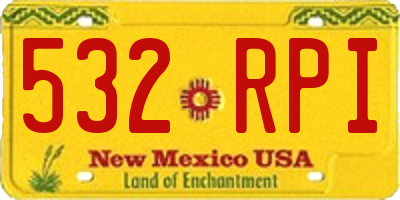 NM license plate 532RPI