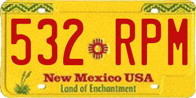 NM license plate 532RPM