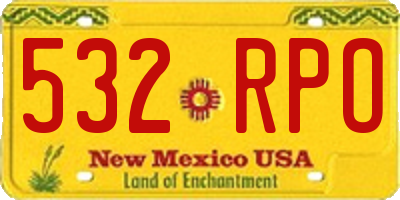 NM license plate 532RPO
