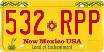 NM license plate 532RPP