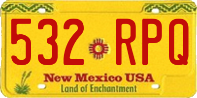 NM license plate 532RPQ