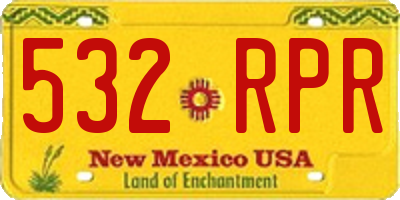 NM license plate 532RPR