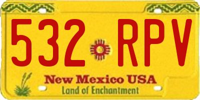 NM license plate 532RPV
